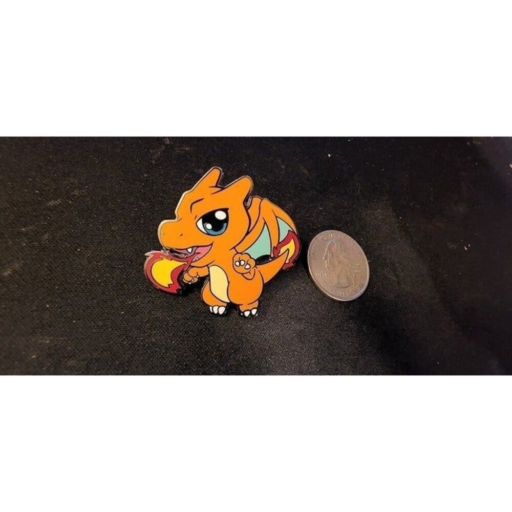 Cute Chibi Kawaii Charizard Hard Enamel Pin - Adorable Pokémon Collectible - Picture 3 of 5
